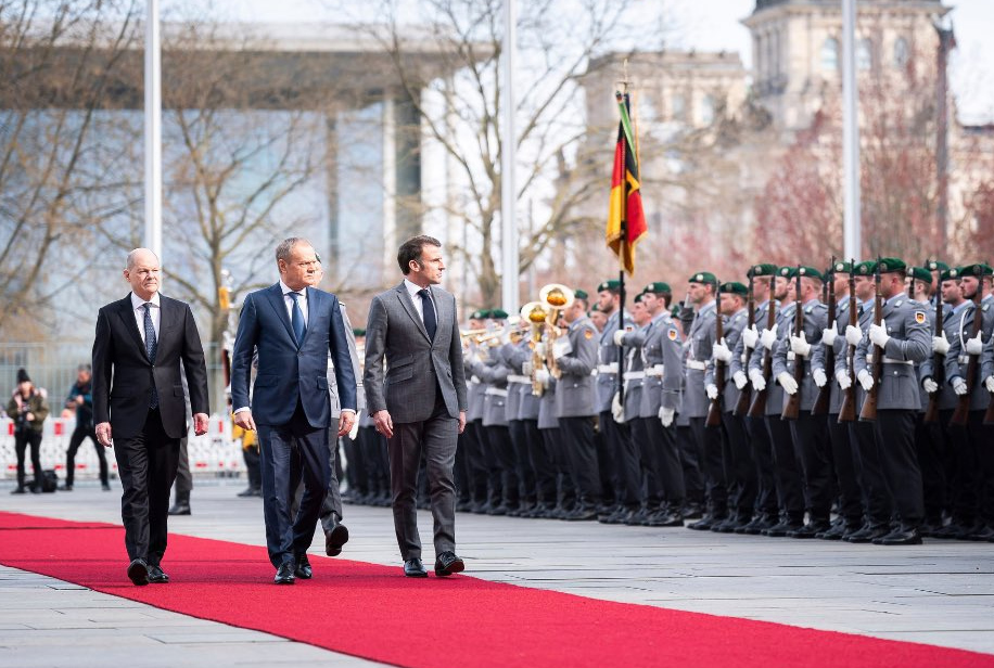 Photo: Leaders of France, Germany, and Poland Discuss Unity around Ukraine Issue in Berlin